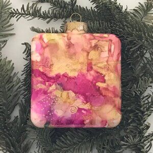 Modern Hand Painted Glass Ornament
